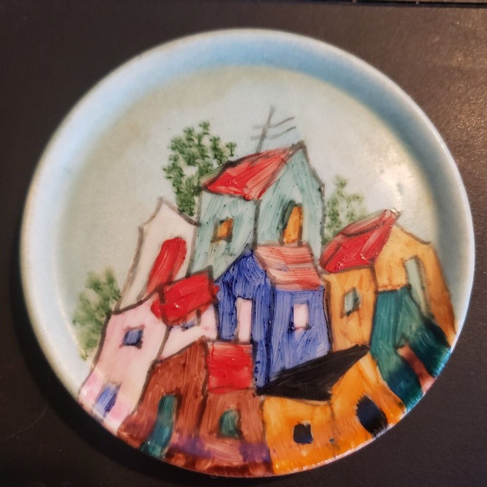 Hand Painted Small Decorative Plate RIO DE JANIER SIGNED - NOEMIA